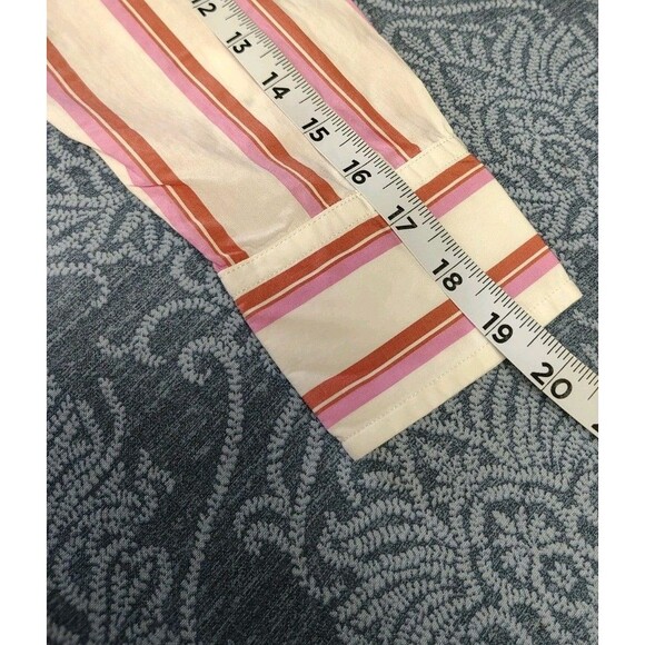 J Crew Women's Button Shirt Size 4 Pink/White Stripe Long Sleeve Lightweight... - Picture 7 of 11